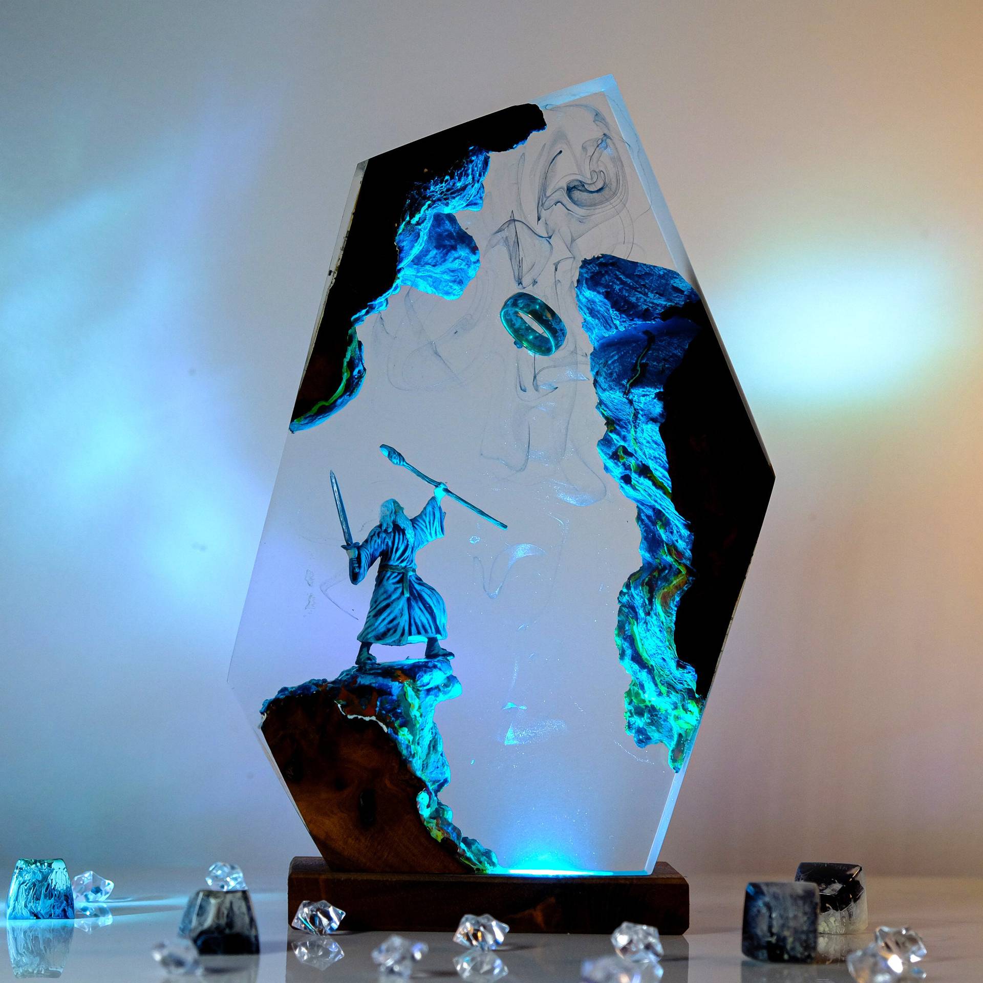 Desk Setup Lamp - Filmscène Figuur Tafel Resin Lamp Magische