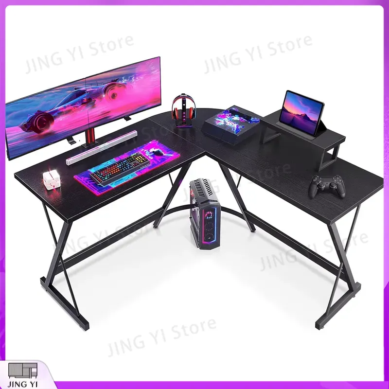 L-vormig gamingbureau met moni - Desk Setup L Shaped recensie en prijs
