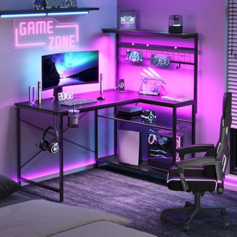 42 inch gamingbureau met stopc - Desk Setup L Shaped recensie en prijs